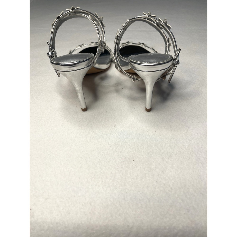 Katy Perry The Analia Flower Sandal Silver Flower Strappy Party Wedding Size 7.5 - Picture 9 of 11